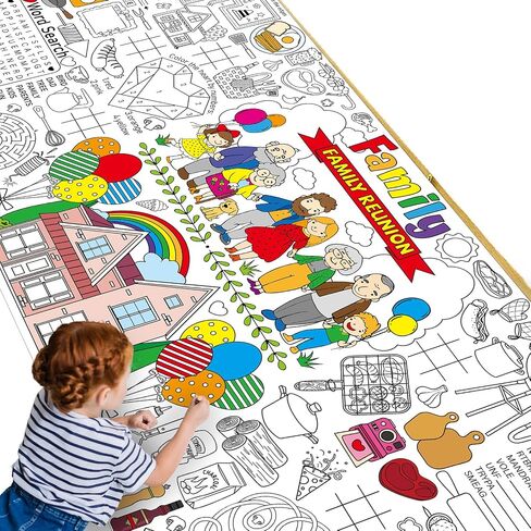 Ice Cream Giant Coloring Poster for Kids Summer Large Coloring Poster Big Huge Paper Sheets Page Sweet Theme DIY Activity Game Art Crafts Mat Wall Home Classroom Decoration Supplies in Saudi Arabia