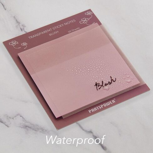 Jewel Tone Transparent Sticky Notes, PARTSPOWER 4 Packs 3X3 Inch Super See Through Annotating Sticky Notes for Annotating, Bible Journaling Supplies, Office School Supplies - Flipped Hearts in Kuwait