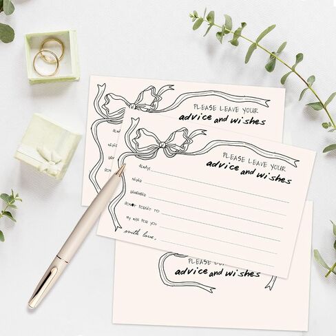 نصيحة القوس والبطاقات الخاصة بـ MR و MRS ، تمنيات فارغة للاستحمام الطفل ، دش الزفاف وحفلة التخرج ، بطاقات مشورة الزفاف 4x6 ، حزمة 25 -g10 in Saudi Arabia