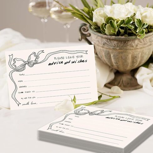 نصيحة القوس والبطاقات الخاصة بـ MR و MRS ، تمنيات فارغة للاستحمام الطفل ، دش الزفاف وحفلة التخرج ، بطاقات مشورة الزفاف 4x6 ، حزمة 25 -g10 in Saudi Arabia