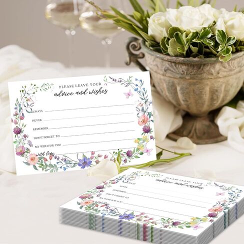 نصيحة القوس والبطاقات الخاصة بـ MR و MRS ، تمنيات فارغة للاستحمام الطفل ، دش الزفاف وحفلة التخرج ، بطاقات مشورة الزفاف 4x6 ، حزمة 25 -g10 in Kuwait