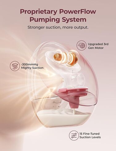 Momcozy Mobile Flow Breast Pump, App Controlled with Multi-Modes, Hands-Free & Wearable M9 Breast Pump, Stand up Directly with Breastmilk Storage, 1 Count, Pink in Saudi Arabia