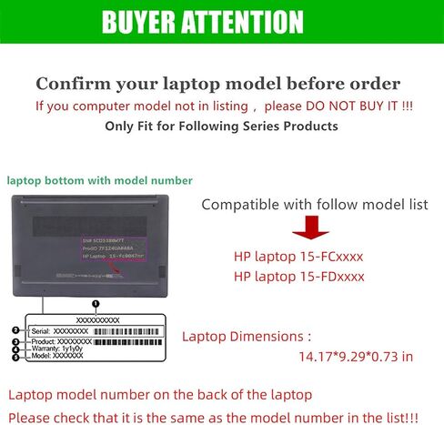 Laptop Cover Case for HP laptop15.6 inch 2023-2024 Series 15-FCxxxx / 15-FDxxxx Windows Notebook PC. 2-in-1 PU Leather Detachable Notebook Sleeve (Black) in Saudi Arabia