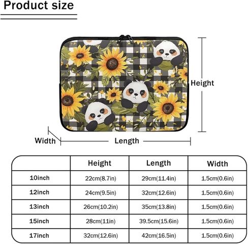 Black Brown Cow Print 15 Inch Laptop Sleeve Shockproof Slim Tablet Carrying Case Bag Easy to Carry in Kuwait