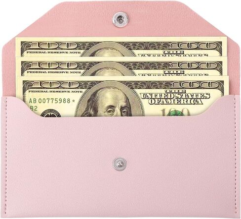 Bremorou Leather Envelope Money Envelope Mini Cash Holder Wallet Women Money Money Money Money Money for Cash Manuging Mickets for Basking Stuff Friniver in Kuwait