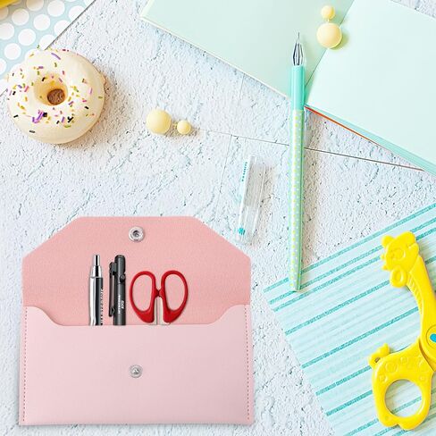 Bremorou Leather Envelope Money Envelope Mini Cash Holder Wallet Women Money Money Money Money Money for Cash Manuging Mickets for Basking Stuff Friniver in Kuwait