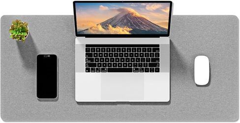 Auhoahsil Felt Desk Mat, Minimalist Large Mouse Pad XL 31.5 x 11.8 in, Desk Matt for Desktop, Keyboard, Laptop, Computer, Office, Work from Home, Gaming, Light Gray in Saudi Arabia