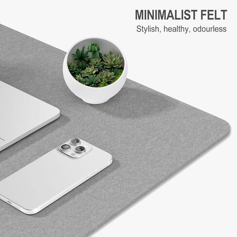 Auhoahsil Felt Desk Mat, Minimalist Large Mouse Pad XL 31.5 x 11.8 in, Desk Matt for Desktop, Keyboard, Laptop, Computer, Office, Work from Home, Gaming, Light Gray in Saudi Arabia