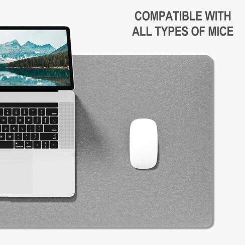 Auhoahsil Felt Desk Mat, Minimalist Large Mouse Pad XL 31.5 x 11.8 in, Desk Matt for Desktop, Keyboard, Laptop, Computer, Office, Work from Home, Gaming, Light Gray in Saudi Arabia