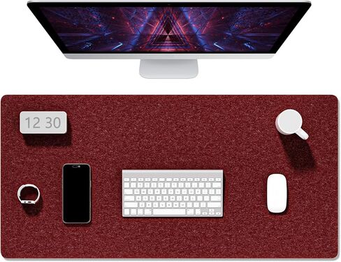 Auhoahsil Felt Desk Mat, Minimalist Large Mouse Pad XL 31.5 x 11.8 in, Desk Matt for Desktop, Keyboard, Laptop, Computer, Office, Work from Home, Gaming, Light Gray in Saudi Arabia