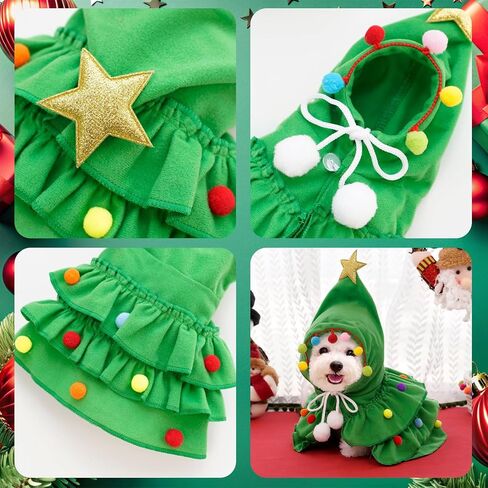 Christmas Pet Outfit Christmas Dog Elf Costume Clothes Funny Cosplay Puppy Cat Xmas Costume Outfit Winter Hoodie Coat Clothes Apparel for Dogs Pet Christmas Party Supplies in Saudi Arabia