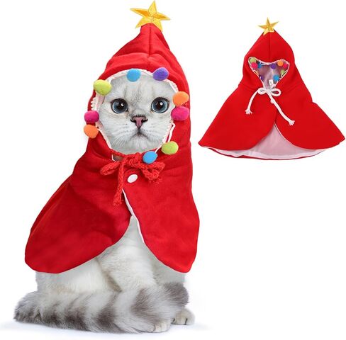Christmas Pet Outfit Christmas Dog Elf Costume Clothes Funny Cosplay Puppy Cat Xmas Costume Outfit Winter Hoodie Coat Clothes Apparel for Dogs Pet Christmas Party Supplies in Saudi Arabia
