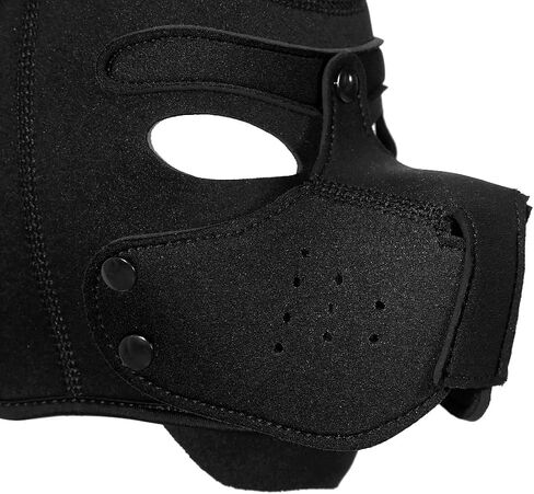Neoprene Puppy Hood Mask Removable Halloween Dog Head Mask Costume Accessory (Black, Mask kit) in Saudi Arabia
