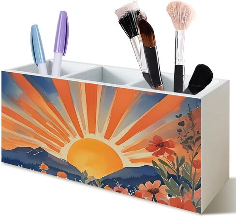 Boho Sun Sunshine Pen Pencil Holder for Office Desk Accessories, Boho Desk Decor, Retro Mid Century Modern Holder Organizer for Toothbrush Makeup Brush in Saudi Arabia