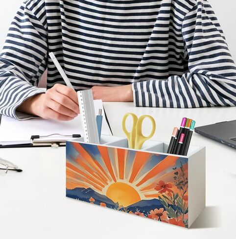 Boho Sun Sunshine Pen Pencil Holder for Office Desk Accessories, Boho Desk Decor, Retro Mid Century Modern Holder Organizer for Toothbrush Makeup Brush in Saudi Arabia