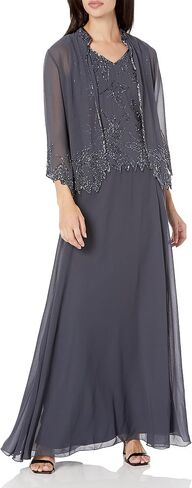 J Kara Women's Petite Beaded Long Jacket Dress Two Piece in Saudi Arabia
