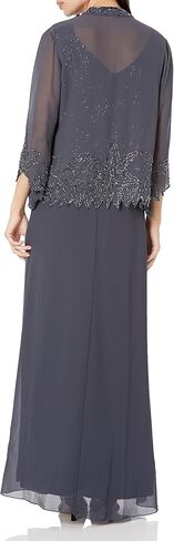 J Kara Women's Petite Beaded Long Jacket Dress Two Piece in Saudi Arabia