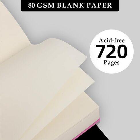 Thick Blank Journal Notebook 720 Pages No Lines Soft Leather Blank Notebook for Women Drawing Book Memo Writing Sketch Diary Notebook (Blue Blank Notebook) in Saudi Arabia