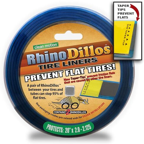بطانات إطار الدراجة RhinoDillos باللون الأزرق (26/24 بوصة × 1-3/8، 700c × 38-40) منع مسطح in Kuwait