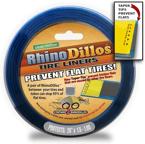 بطانات إطار الدراجة RhinoDillos باللون الأزرق (26/24 بوصة × 1-3/8، 700c × 38-40) منع مسطح in Kuwait