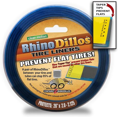 بطانات إطار الدراجة RhinoDillos باللون الأزرق (26/24 بوصة × 1-3/8، 700c × 38-40) منع مسطح in Kuwait