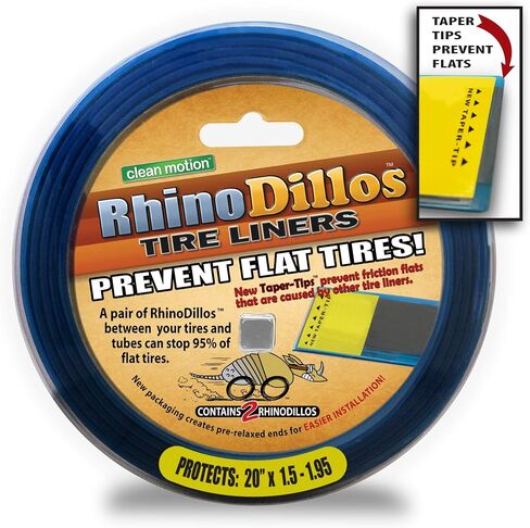 بطانات إطار الدراجة RhinoDillos باللون الأزرق (26/24 بوصة × 1-3/8، 700c × 38-40) منع مسطح in Kuwait