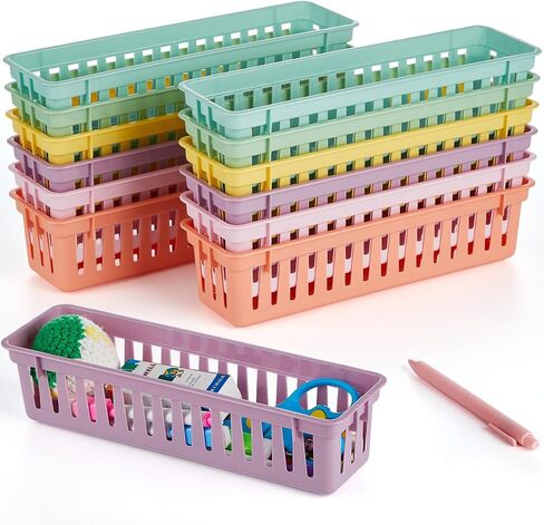 GISGFIM 12 PCS Boho Pencil Holder for Desk Kids Colorful Pen Basket Tray لتنظيم الفصول الدراسية تخزين القلم الرصاص Caddy Cute Cleat for Library Teacher School School Securd in Saudi Arabia