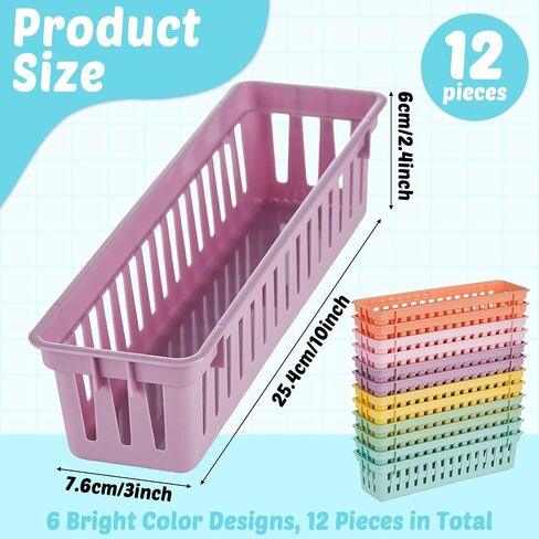 GISGFIM 12 PCS Boho Pencil Holder for Desk Kids Colorful Pen Basket Tray لتنظيم الفصول الدراسية تخزين القلم الرصاص Caddy Cute Cleat for Library Teacher School School Securd in Saudi Arabia