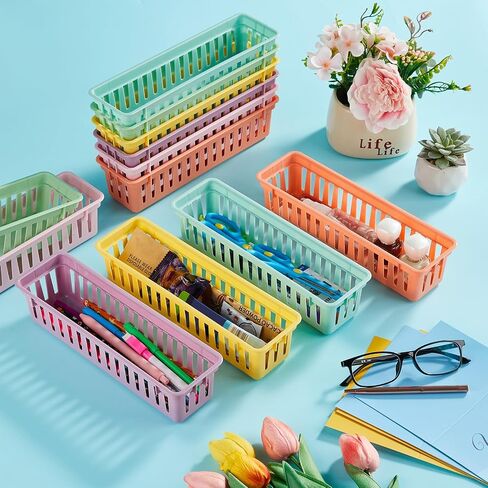 GISGFIM 12 PCS Boho Pencil Holder for Desk Kids Colorful Pen Basket Tray لتنظيم الفصول الدراسية تخزين القلم الرصاص Caddy Cute Cleat for Library Teacher School School Securd in Saudi Arabia
