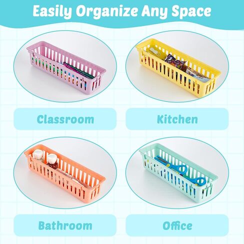 GISGFIM 12 PCS Boho Pencil Holder for Desk Kids Colorful Pen Basket Tray لتنظيم الفصول الدراسية تخزين القلم الرصاص Caddy Cute Cleat for Library Teacher School School Securd in Saudi Arabia