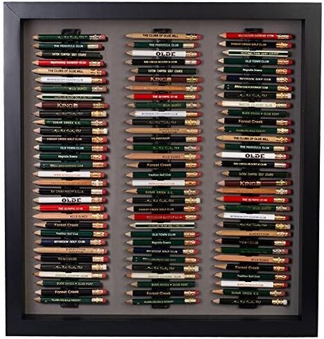 Eureka Golf Pencil Display Case with Acrylic Cover | يحمل 96 جولة أو أقلام سداسية | إنهاء الجوز | صنعت الولايات المتحدة الأمريكية in Kuwait