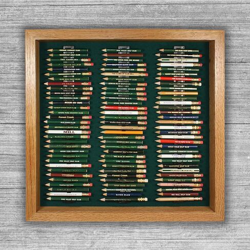 Eureka Golf Pencil Display Case with Acrylic Cover | يحمل 96 جولة أو أقلام سداسية | إنهاء الجوز | صنعت الولايات المتحدة الأمريكية in Kuwait