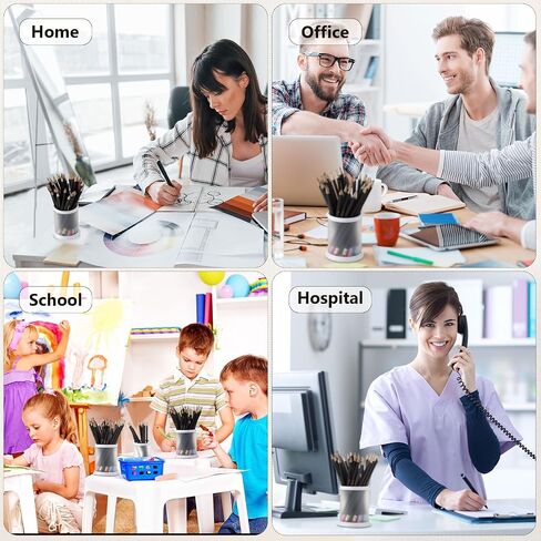 Sherr 50 pcs Pen Holder Cups Bulk for Desktop Storage Plastic Stationery Round Pencil Makeup Marker Organizers Cosmetics Makeup Brush Container for Office Desk Home School Supplies (White) in Saudi Arabia