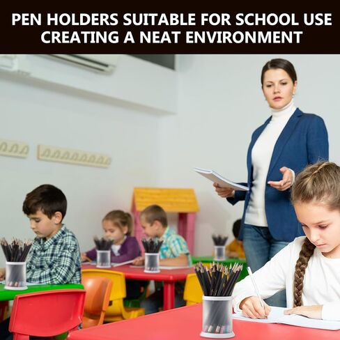 Sherr 50 pcs Pen Holder Cups Bulk for Desktop Storage Plastic Stationery Round Pencil Makeup Marker Organizers Cosmetics Makeup Brush Container for Office Desk Home School Supplies (White) in Saudi Arabia