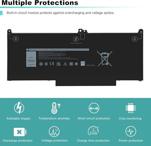 Futurebatt Performance Laptop Battery Replacement for Dell Latitude E6120 E6220 E6230 E6320 E6320xfr E6330 E6430s Series, p/n 312-1241 312-1242 FRROG [Li-ion 11.1v 5200mah] in Saudi Arabia