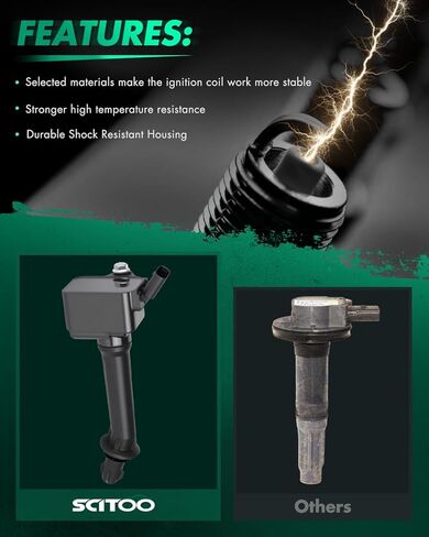SCITOO 4 ignition coils + 4 iridium Spark Plugs,for Chevrolet for Malibu 2.0L 2019,for Malibu 1.8L 2016-2019,for Malibu 1.5L 2019,for Buick Cascada 1.6L 2016-2019 UF821 in Kuwait