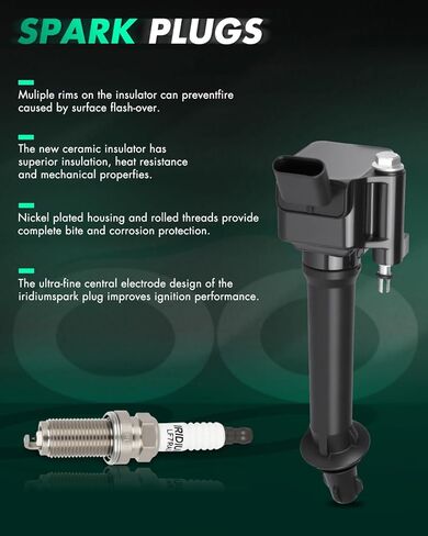 SCITOO 4 ignition coils + 4 iridium Spark Plugs,for Chevrolet for Malibu 2.0L 2019,for Malibu 1.8L 2016-2019,for Malibu 1.5L 2019,for Buick Cascada 1.6L 2016-2019 UF821 in Kuwait