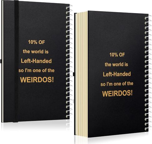 Jutom 2 Pcs Small Left Handed Notebooks 5 x 8 Inches Lefty Spiral Wire Bound Notebooks 100 Pages College Ruled Lefty Spiral Journal School Supplies Gifts, Hard Cover(Natural) in Saudi Arabia