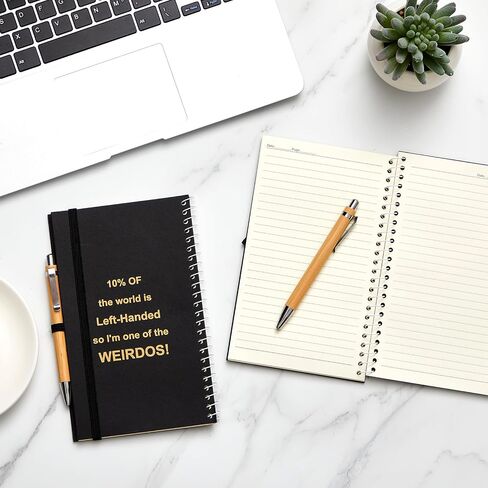 Jutom 2 Pcs Small Left Handed Notebooks 5 x 8 Inches Lefty Spiral Wire Bound Notebooks 100 Pages College Ruled Lefty Spiral Journal School Supplies Gifts, Hard Cover(Natural) in Saudi Arabia