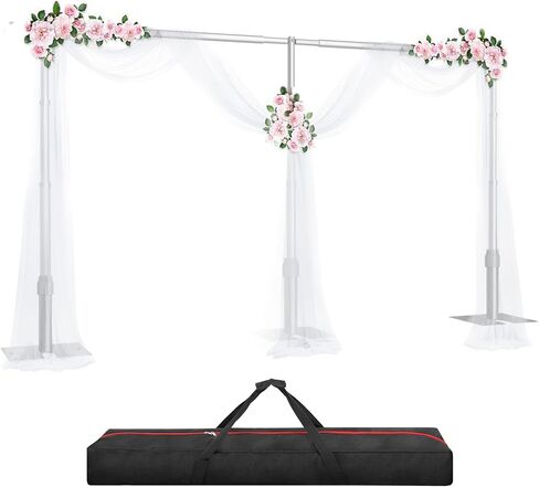 حامل خلفية عالي التحمل مقاس 8.6 × 20 قدمًا، مجموعة حامل خلفية للأنابيب والستارة، إطار معدني قابل للتعديل، خلفية حامل خلفية لتصوير حفلات الزفاف وديكورات حفلات أعياد الميلاد in Kuwait