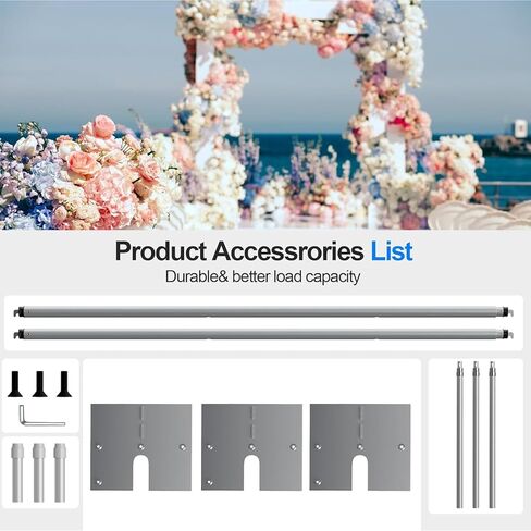 حامل خلفية عالي التحمل مقاس 8.6 × 20 قدمًا، مجموعة حامل خلفية للأنابيب والستارة، إطار معدني قابل للتعديل، خلفية حامل خلفية لتصوير حفلات الزفاف وديكورات حفلات أعياد الميلاد in Kuwait