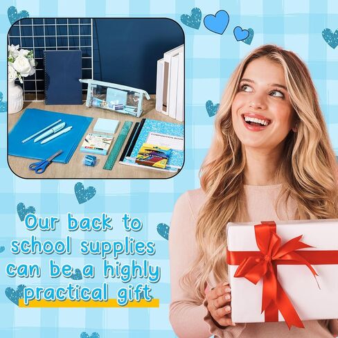 48 Pcs Back to School Supplies Kit Grad School Essentials Bundle Include Folders Notebooks Rulers Scissors Pencils Pens and Much More(Pink) in Saudi Arabia