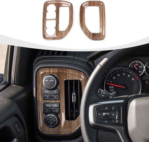 Air Conditioning Outlet Vent Trim, Center Console Dash AC Vent Ring Cover Compatible with 2019-2022 Chevrolet Silverado 1500 2500 3500 & 2019-2022 GMC-Sierra, Carbon Fiber in Saudi Arabia