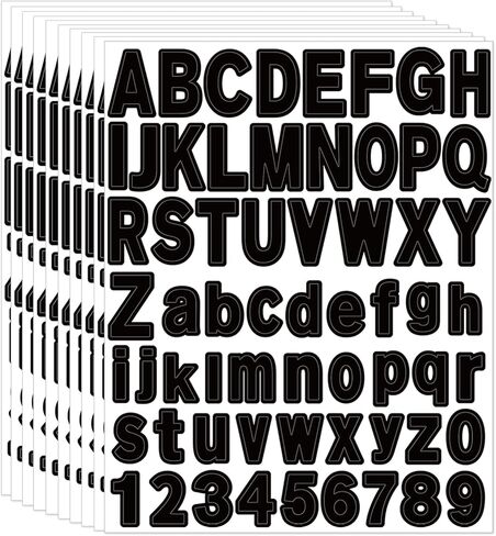 ملصقات رسائل 992pcs ، 16 ورقة ملصقات أبجدية ، 1 بوصة ، ملصقات رسائل قصاصات مقاومة للماء فينيل 1 بوصة. in Kuwait