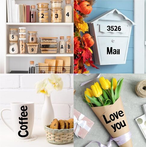 ملصقات رسائل 992pcs ، 16 ورقة ملصقات أبجدية ، 1 بوصة ، ملصقات رسائل قصاصات مقاومة للماء فينيل 1 بوصة. in Kuwait