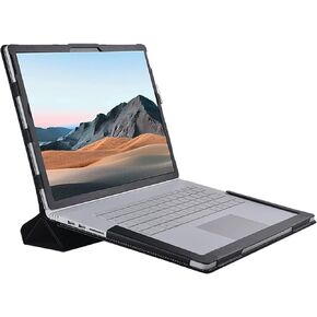 Case Cover for Microsoft Surface Book 3 15inch/Microsoft Surface Book 2 15‘’, PU Leather 2 in 1 Kickstand Detachable Protective Cover with Multi-Angle Support (Black)