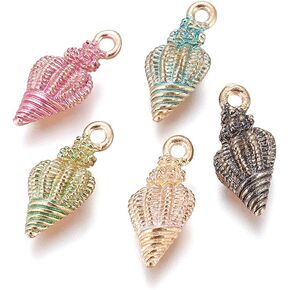 Craftdady 50Pcs Random Mixed Color Enamel Starfish Pendants 18x14.5mm Gold Plated Metal Ocean Sea Life Charms for Summer Beach Theme Jewelry Making with 1.4mm Hole