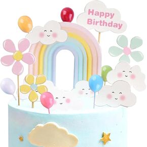 Happy Birthday Cake Topper Cake Decoration Birthday Cake Supplies (Pink cake topper)