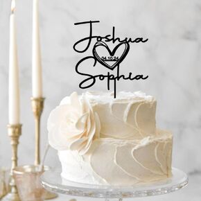 Wedding Cake Toppers, Wedding Cake Toppers Bride and Groom, Custom Cake Topper, Customize Your Own Anniversary Mr and Mrs Cake Topper,Rustic cake topper,Date wedding Cake topper.Wooden Cake topper