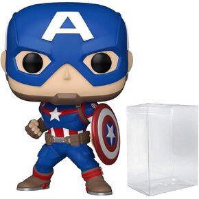 Marvel Pop: Classics New - Captain America Funko Vinyl Figure (مجمعة مع حالة واقي الصناديق المتوافق) ، متعدد الألوان ، 3.75 بوصة
